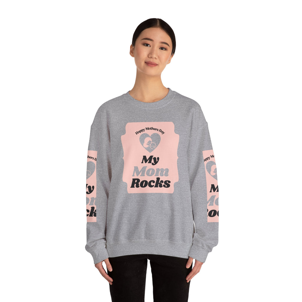 Mother's Day Sweatshirt – 'My Mom Rocks' Cozy Crewneck