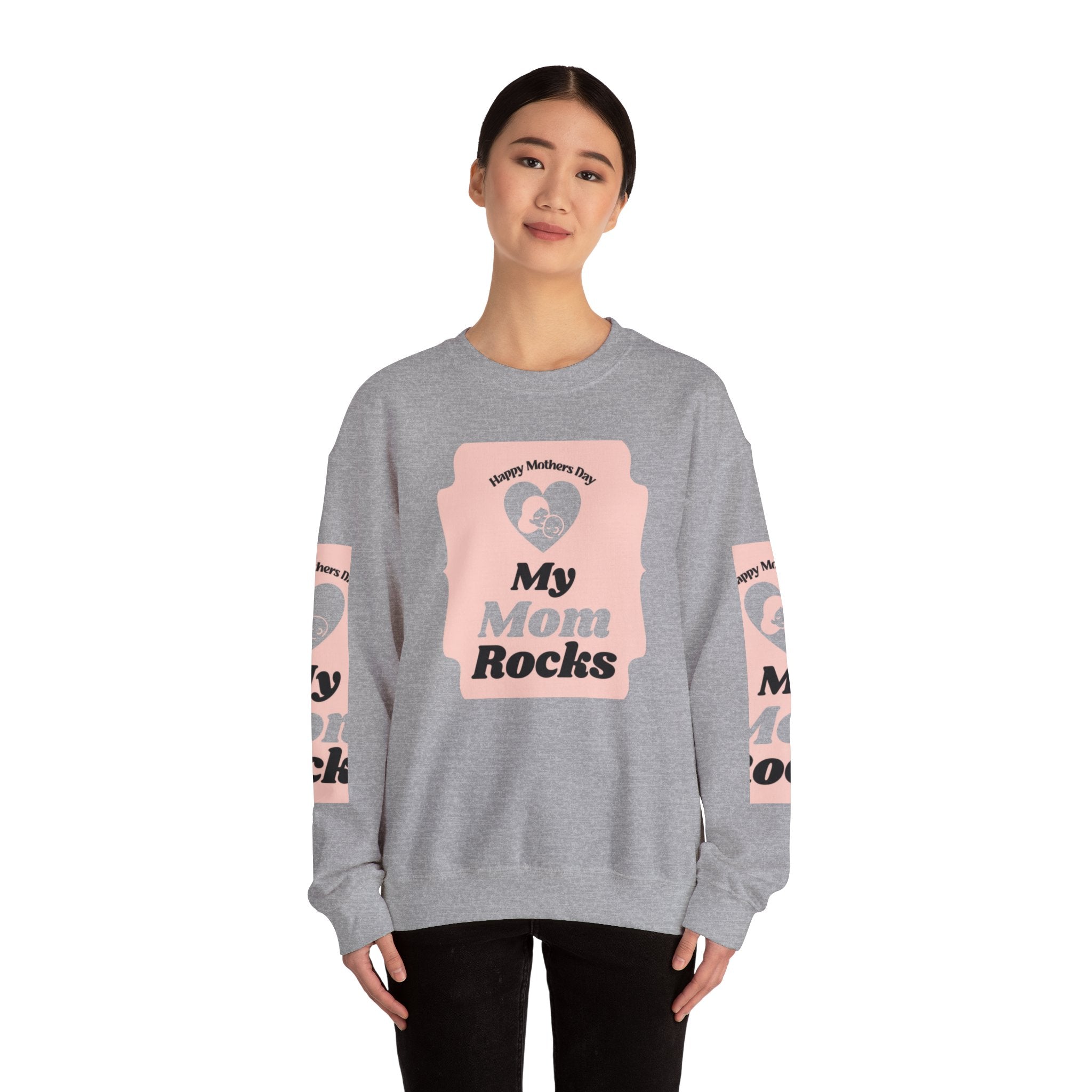 Mother's Day Sweatshirt – 'My Mom Rocks' Cozy Crewneck
