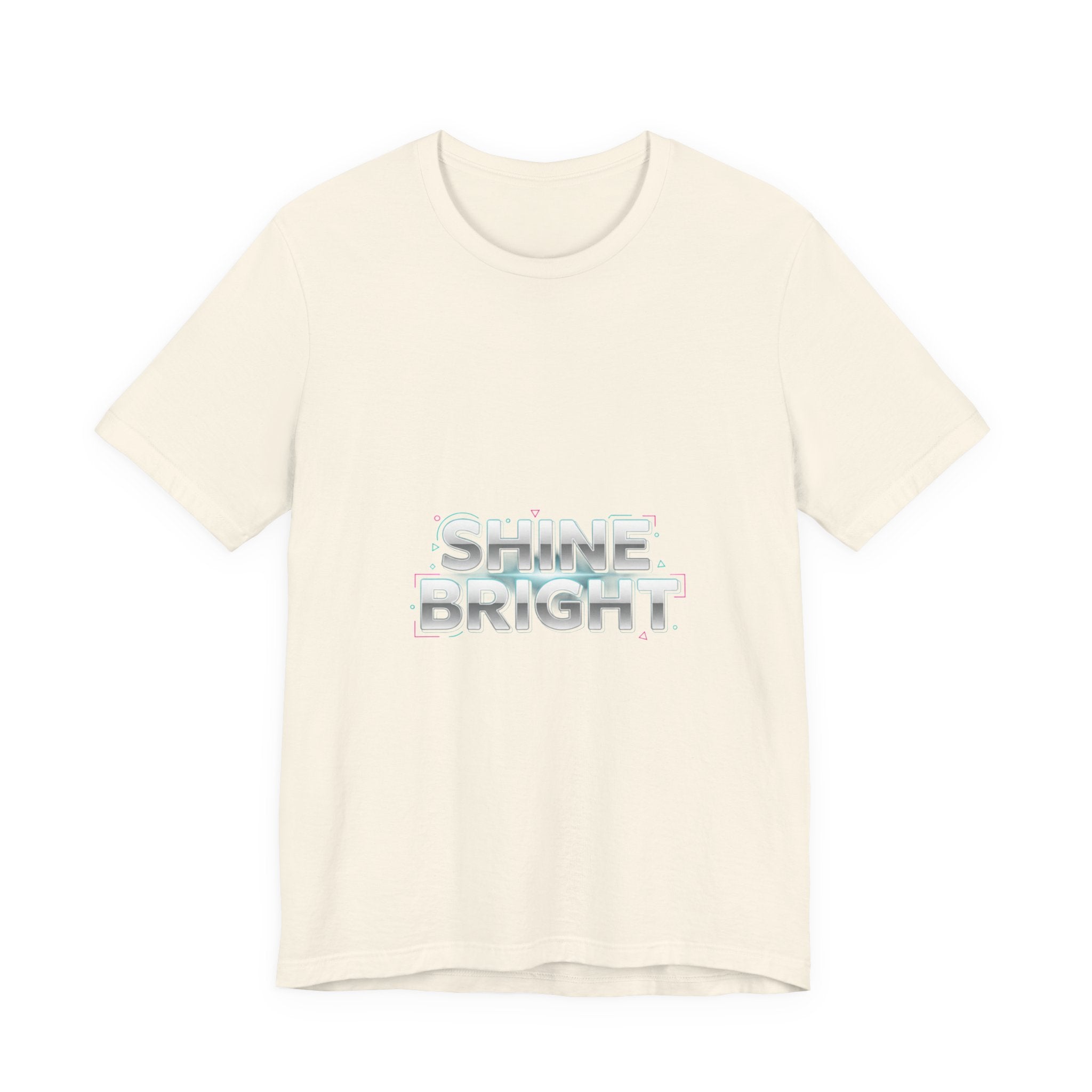 Copy of Shine Bright chrome text Tee | metallic wordmark, Y2K bevel font