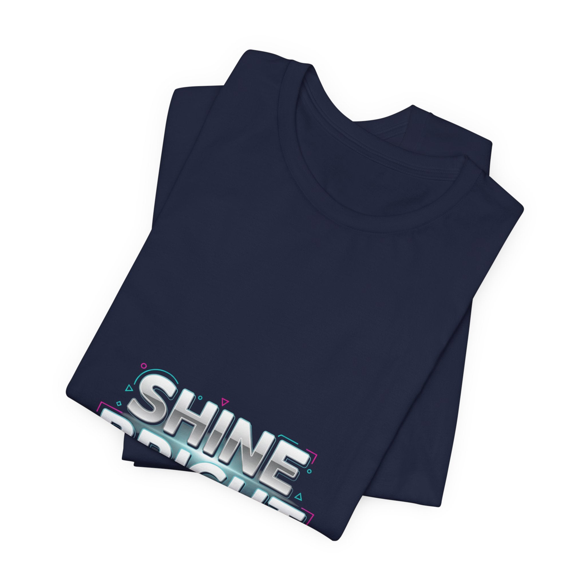 Copy of Shine Bright chrome text Tee | metallic wordmark, Y2K bevel font