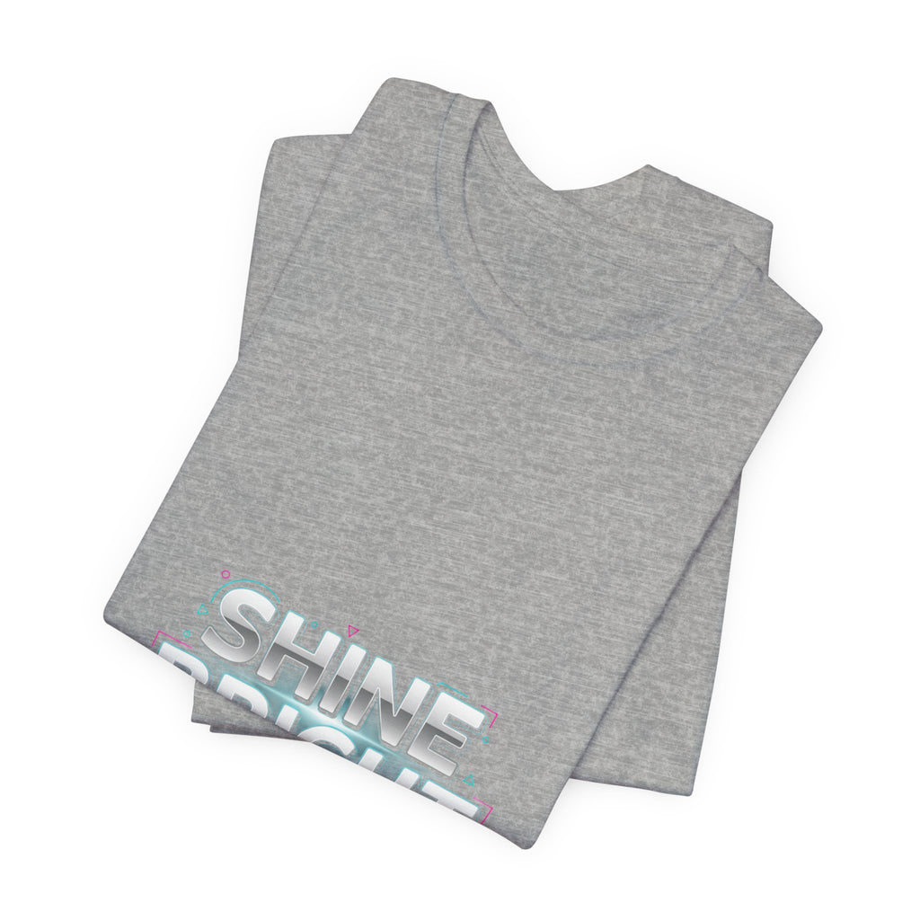 Copy of Shine Bright chrome text Tee | metallic wordmark, Y2K bevel font