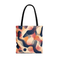 Abstract Camouflage Tote Bag – Blush & Navy All-Over Print Beach & Market Tote