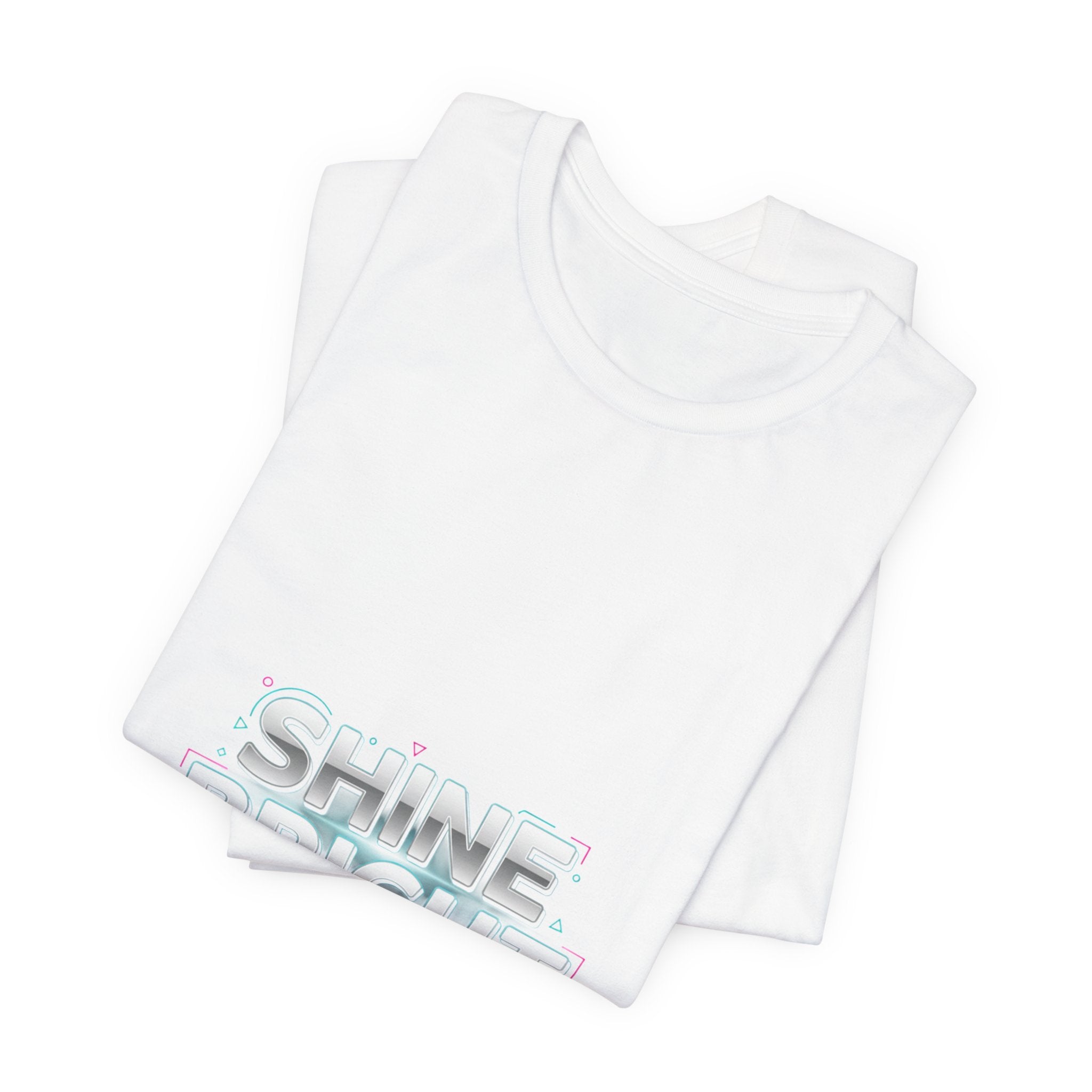 Copy of Shine Bright chrome text Tee | metallic wordmark, Y2K bevel font
