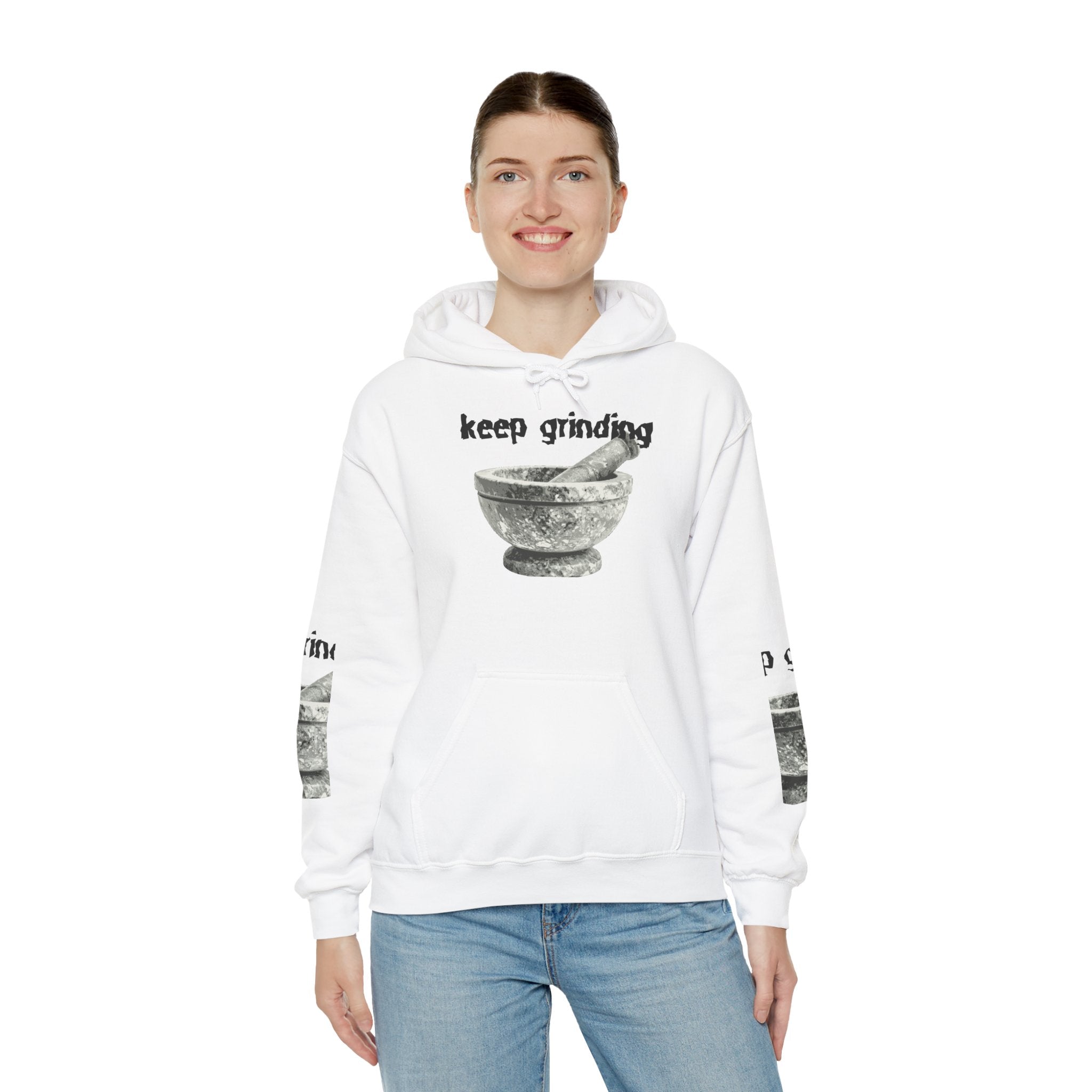 Keep Grinding Hoodie — Mortar & Pestle Graphic Hoodie