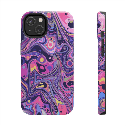 Abstract Purple Swirl Tough Phone Case — Durable Marble Art iPhone Cover