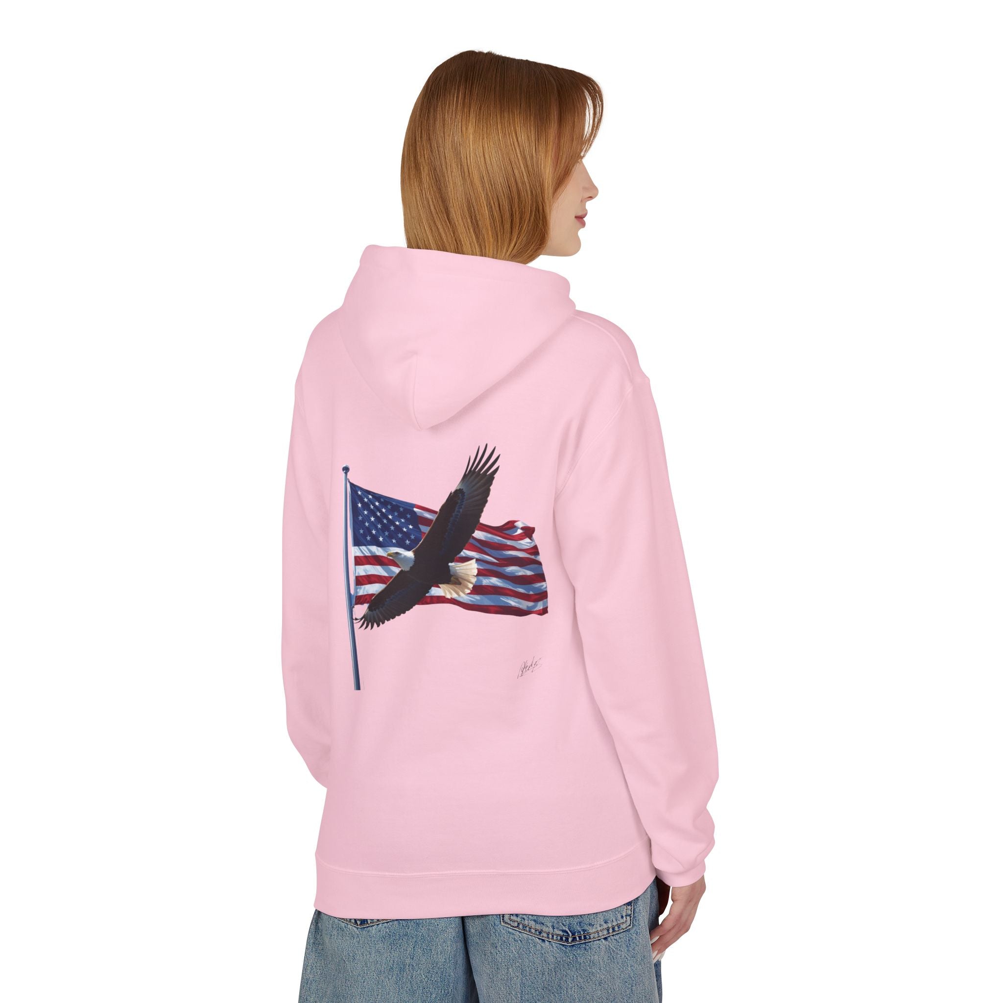 American Flag & Eagle Hoodie — Patriotic USA Bald Eagle Pullover