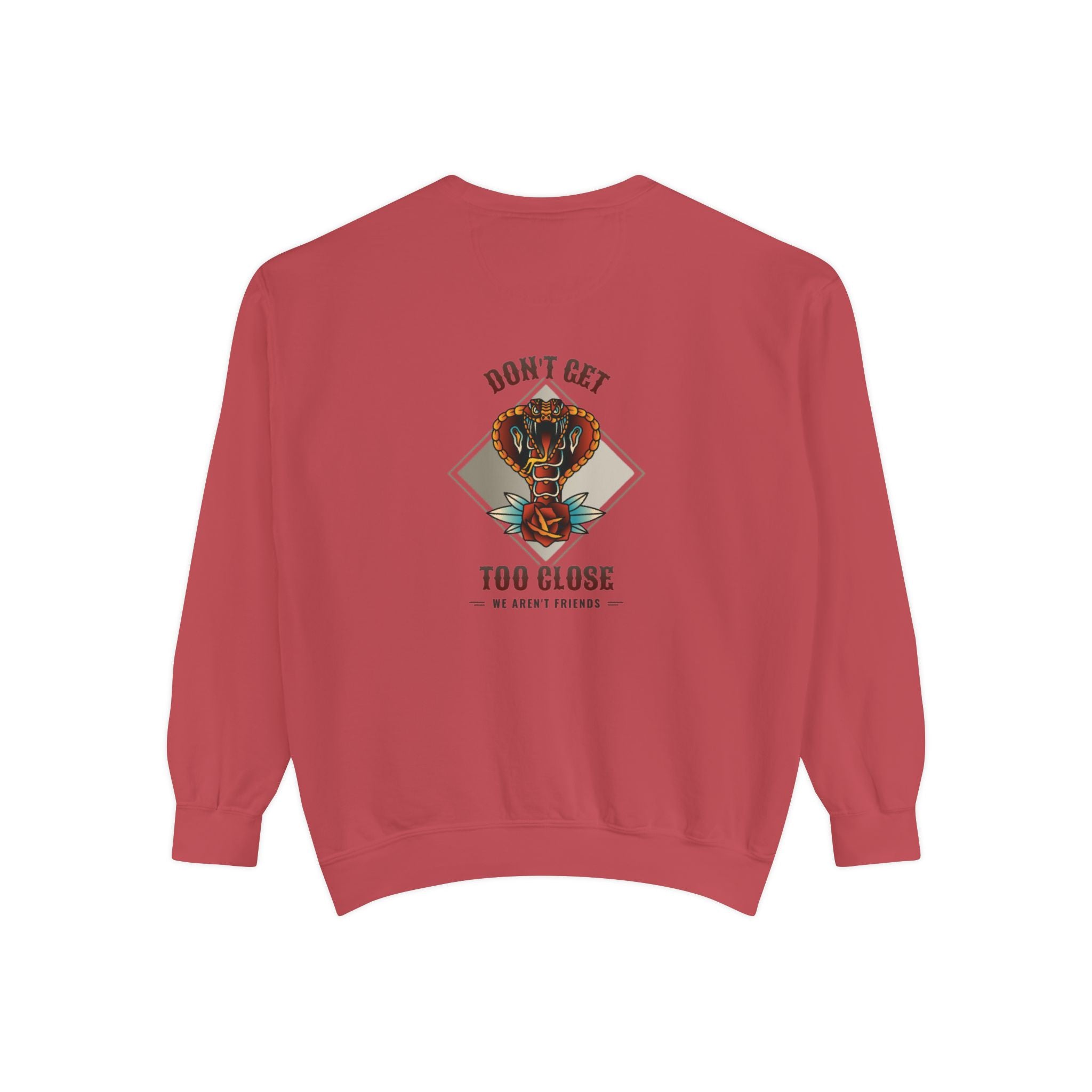 Sweatshirt — "Don't Get Too Close" Retro Cobra Graphic