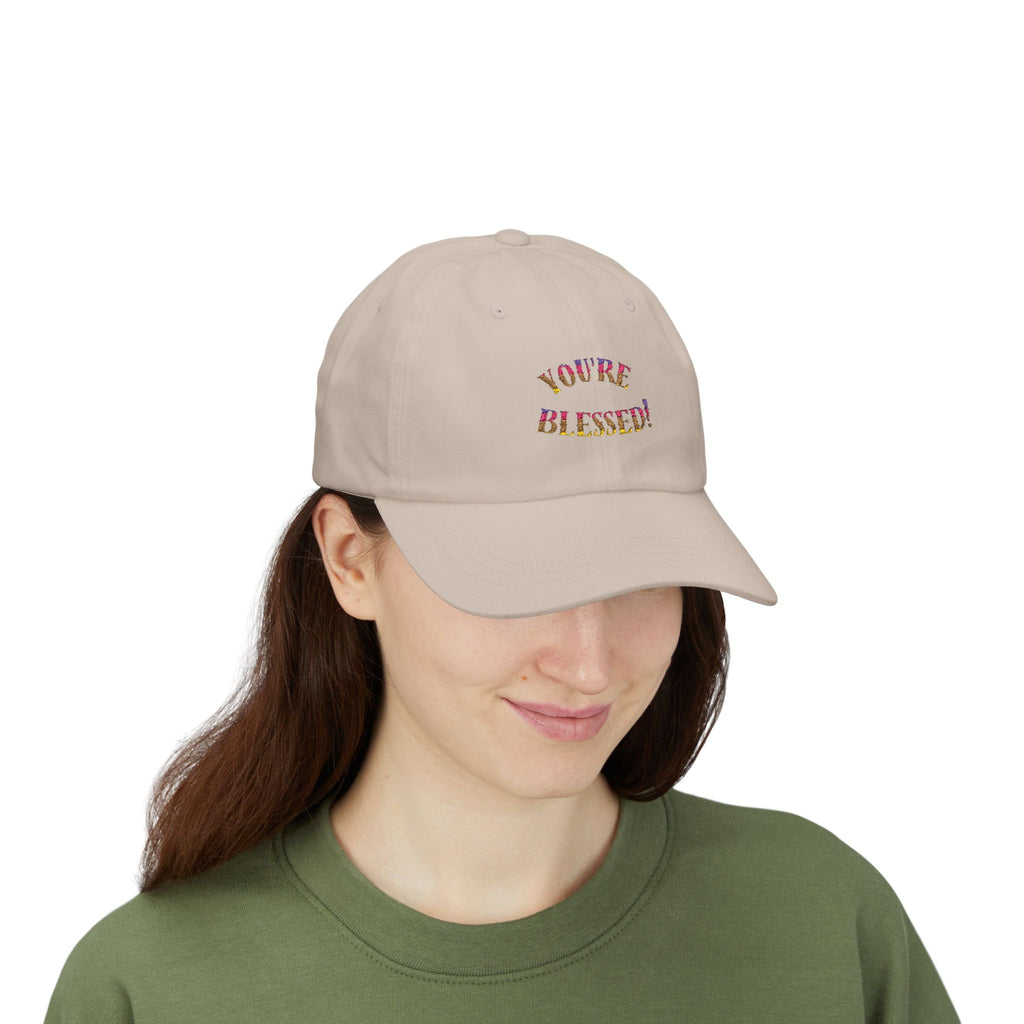Dad Cap — "You're Blessed!" Embroidered Floral Script Baseball Hat