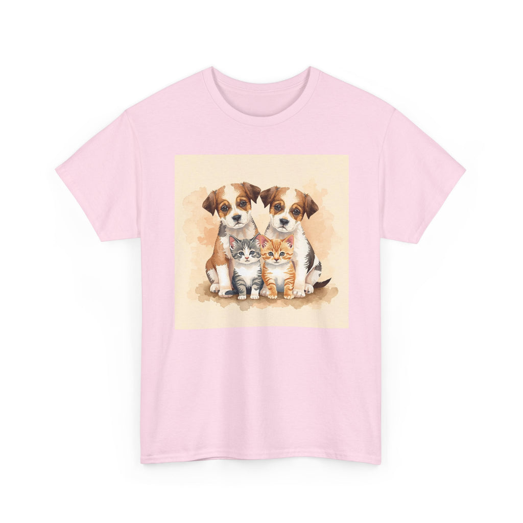 Puppy & Kitten Trio Tee — Cute Pet Illustration T-Shirt