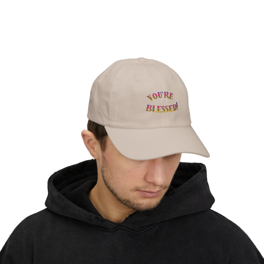 Dad Cap — "You're Blessed!" Embroidered Floral Script Baseball Hat