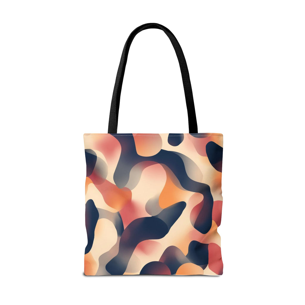 Abstract Camouflage Tote Bag – Blush & Navy All-Over Print Beach & Market Tote