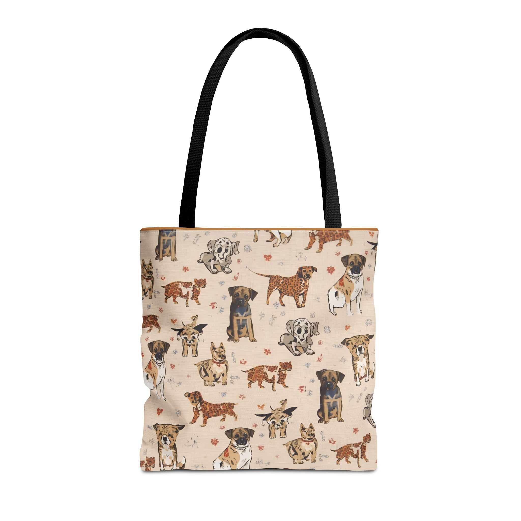 Dog Pattern Tote Bag — Cute Watercolor Puppies All-Over Print