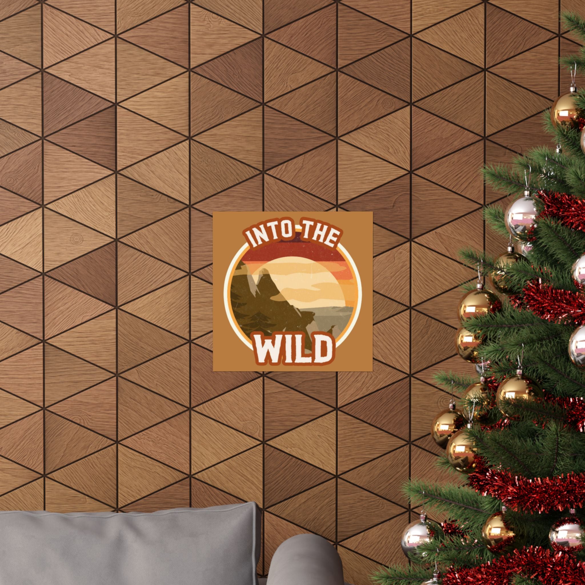 Into The Wild Poster — Retro Mountain Adventure Matte Vertical Print