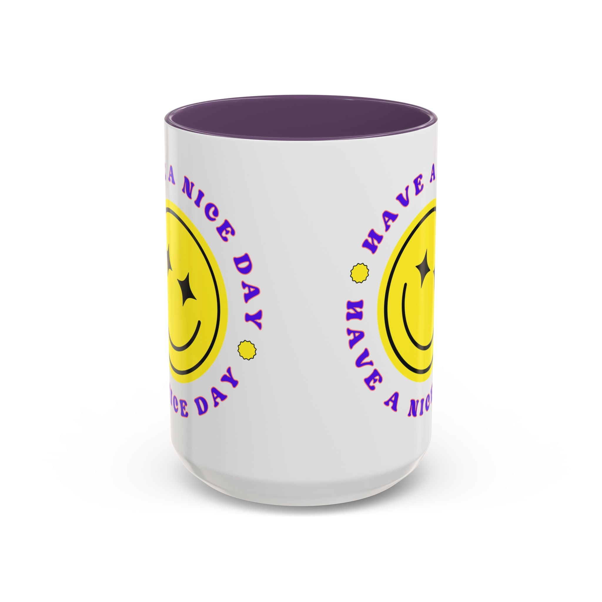 Have a Nice Day Smile Face Coffee Mug — Retro Yellow Smiley Accent Mug (11/15oz)