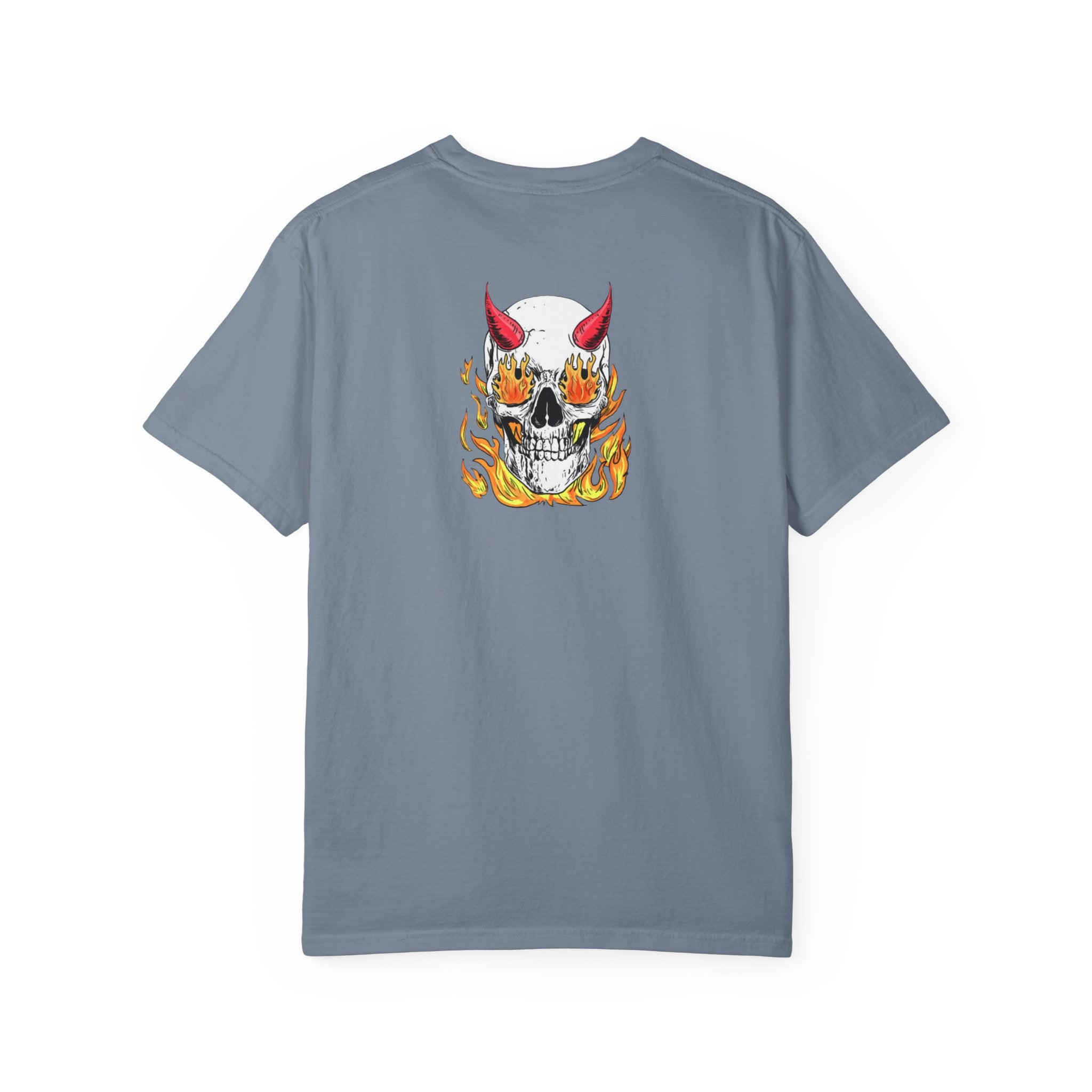 Flaming Devil Skull T-Shirt — Edgy Retro Tattoo Graphic Tee