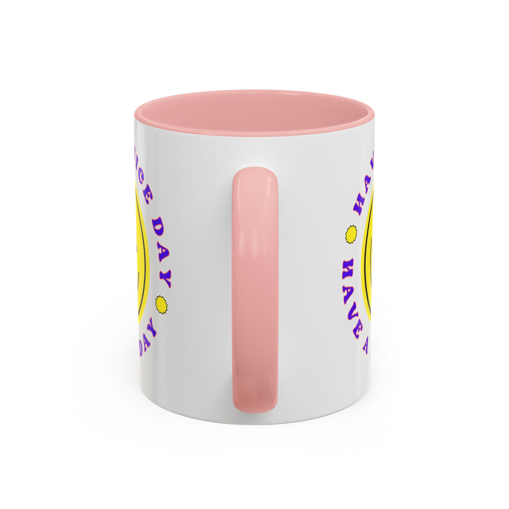 Have a Nice Day Smile Face Coffee Mug — Retro Yellow Smiley Accent Mug (11/15oz)