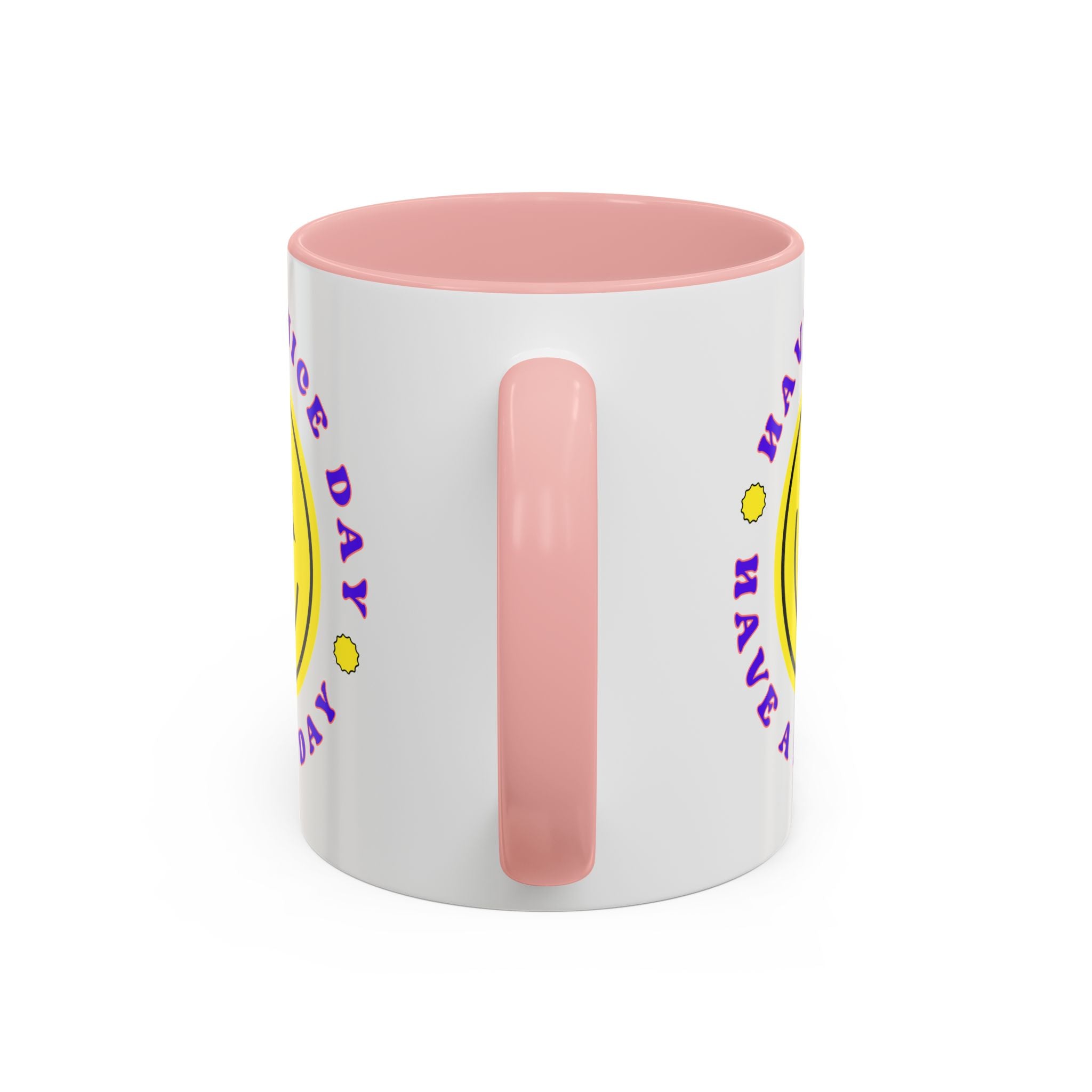 Have a Nice Day Smile Face Coffee Mug — Retro Yellow Smiley Accent Mug (11/15oz)