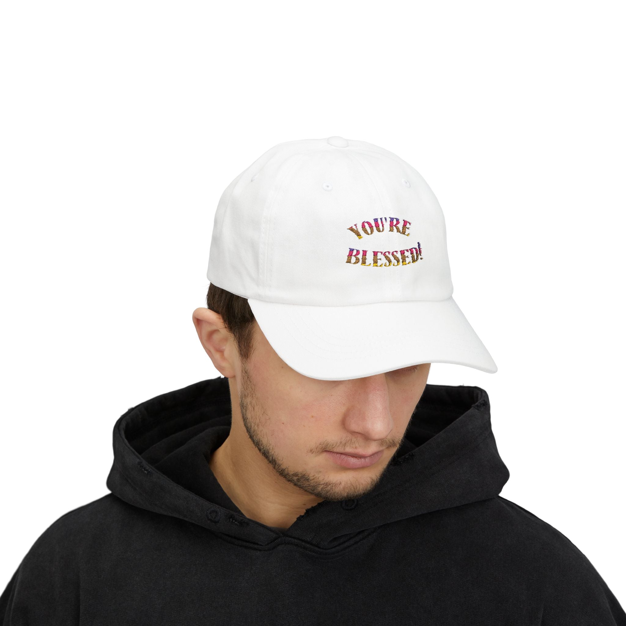 Dad Cap — "You're Blessed!" Embroidered Floral Script Baseball Hat