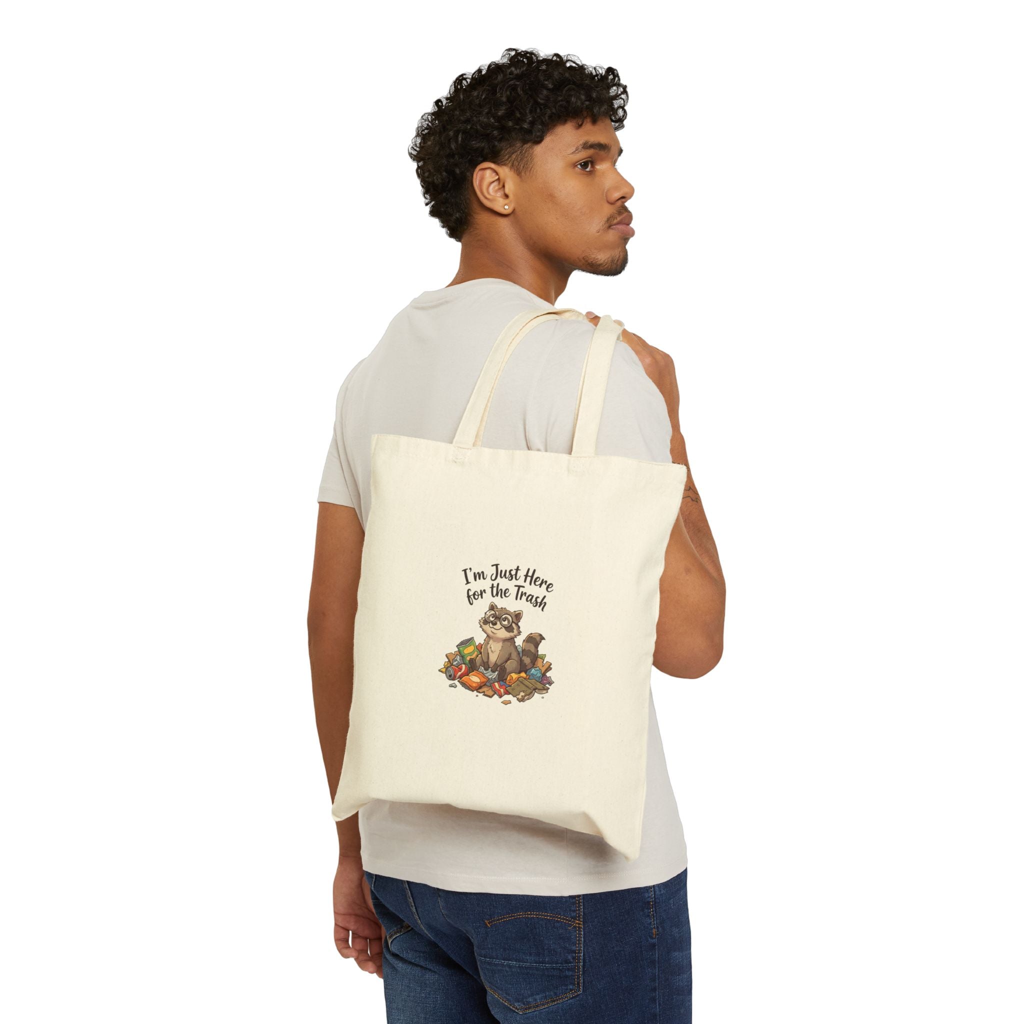 I'm Just Here for the Trash Tote | Raccoon Doodle, Trash Panda Humor