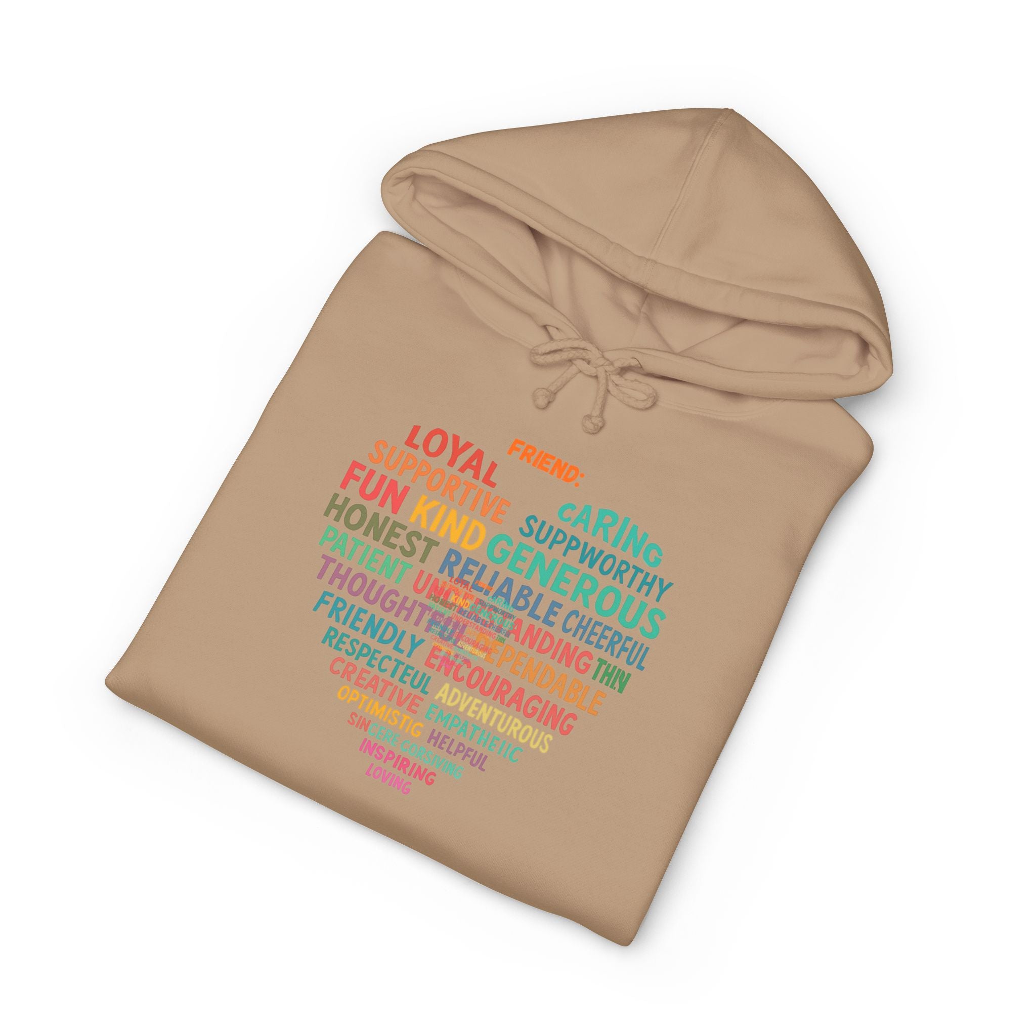 Heart Word Cloud Hoodie — Positive Traits Graphic Pullover