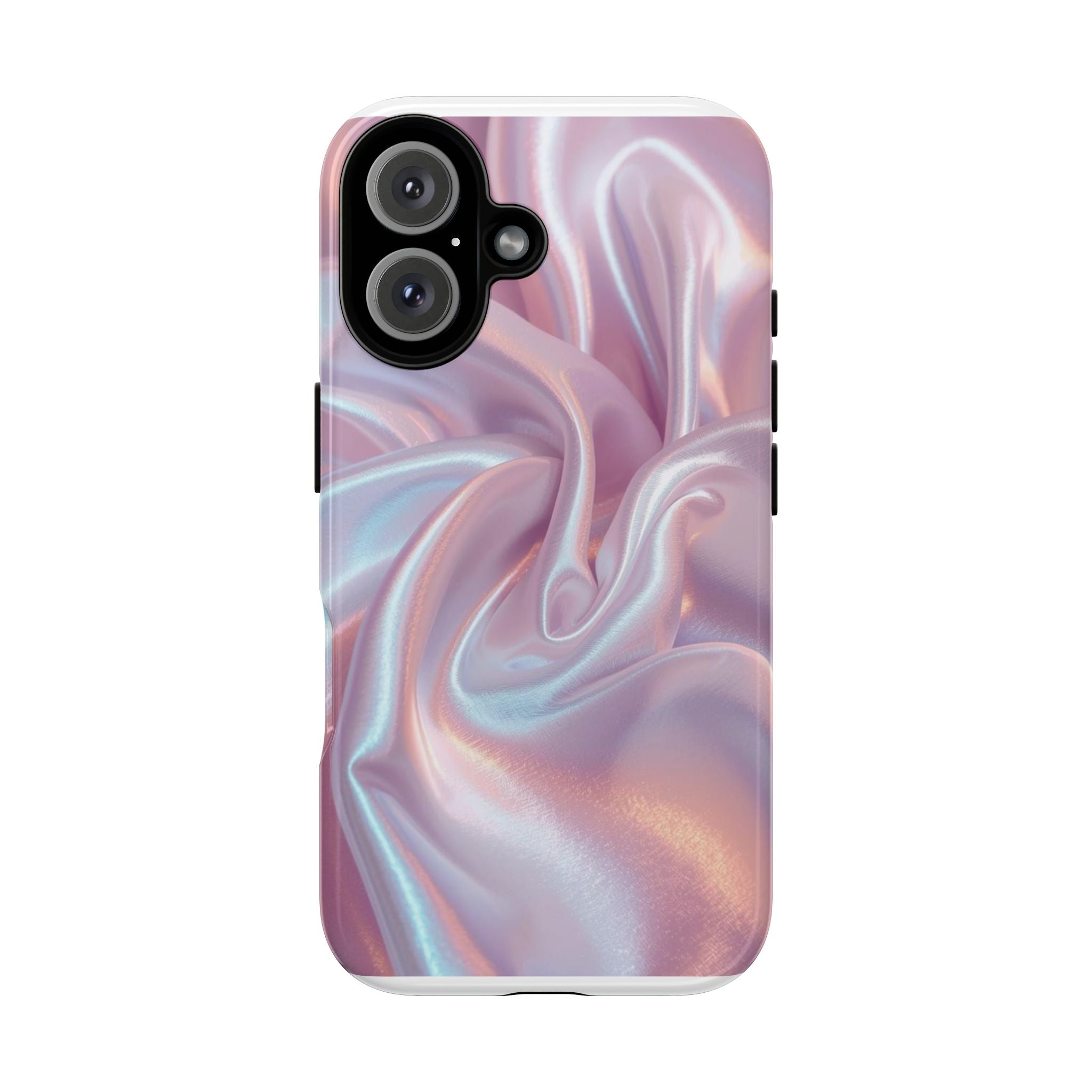 Iridescent Satin Phone Case — Shimmery Pink Protective Tough Case