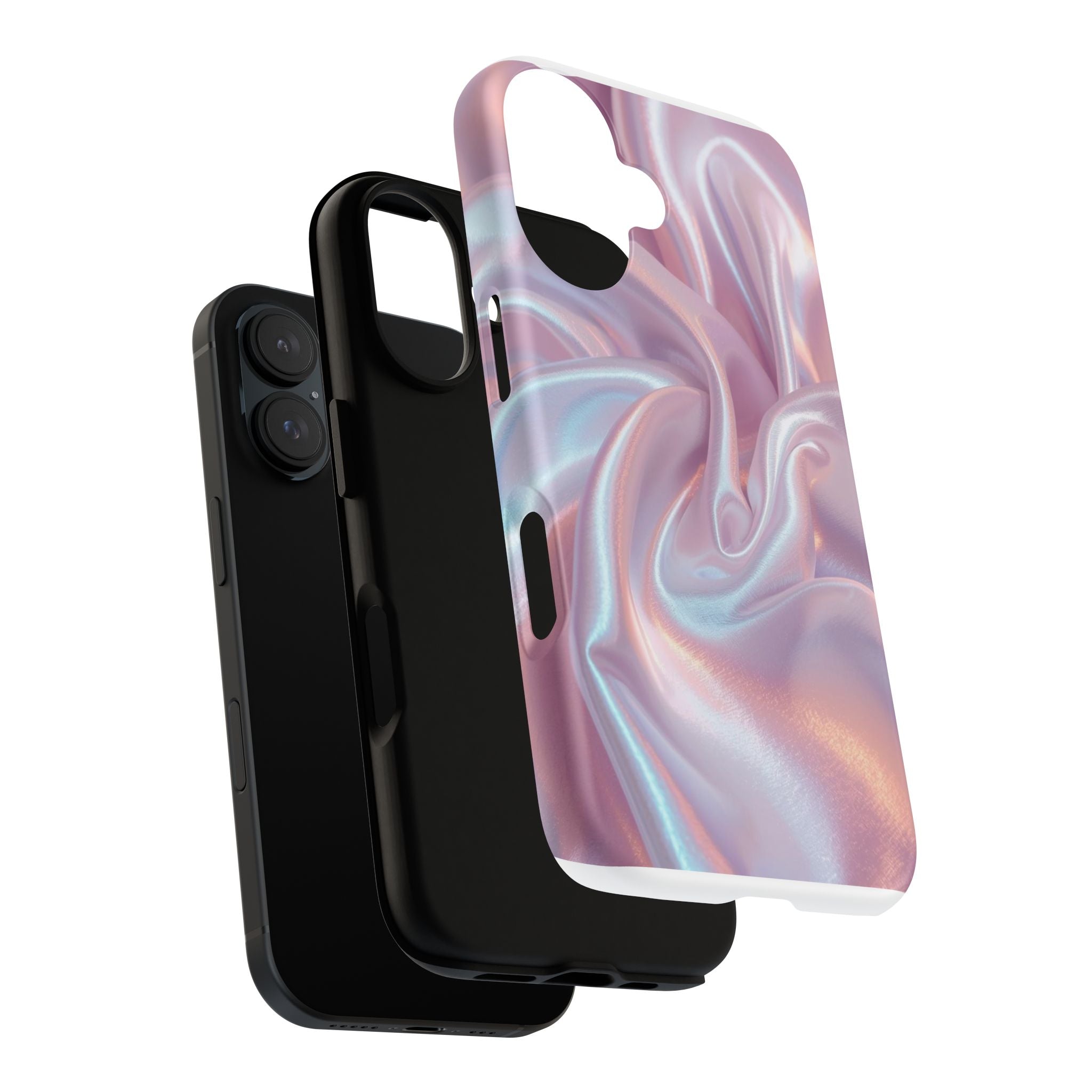 Iridescent Satin Phone Case — Shimmery Pink Protective Tough Case