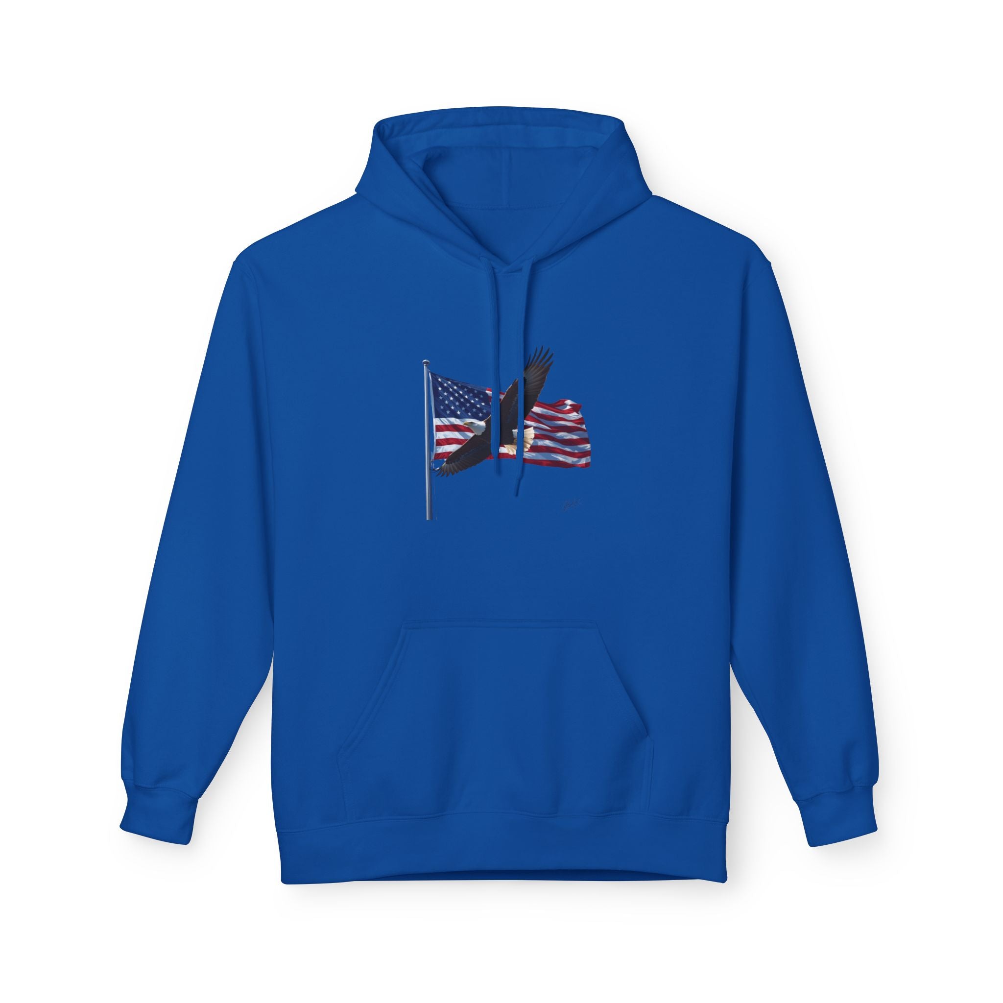 American Flag & Eagle Hoodie — Patriotic USA Bald Eagle Pullover