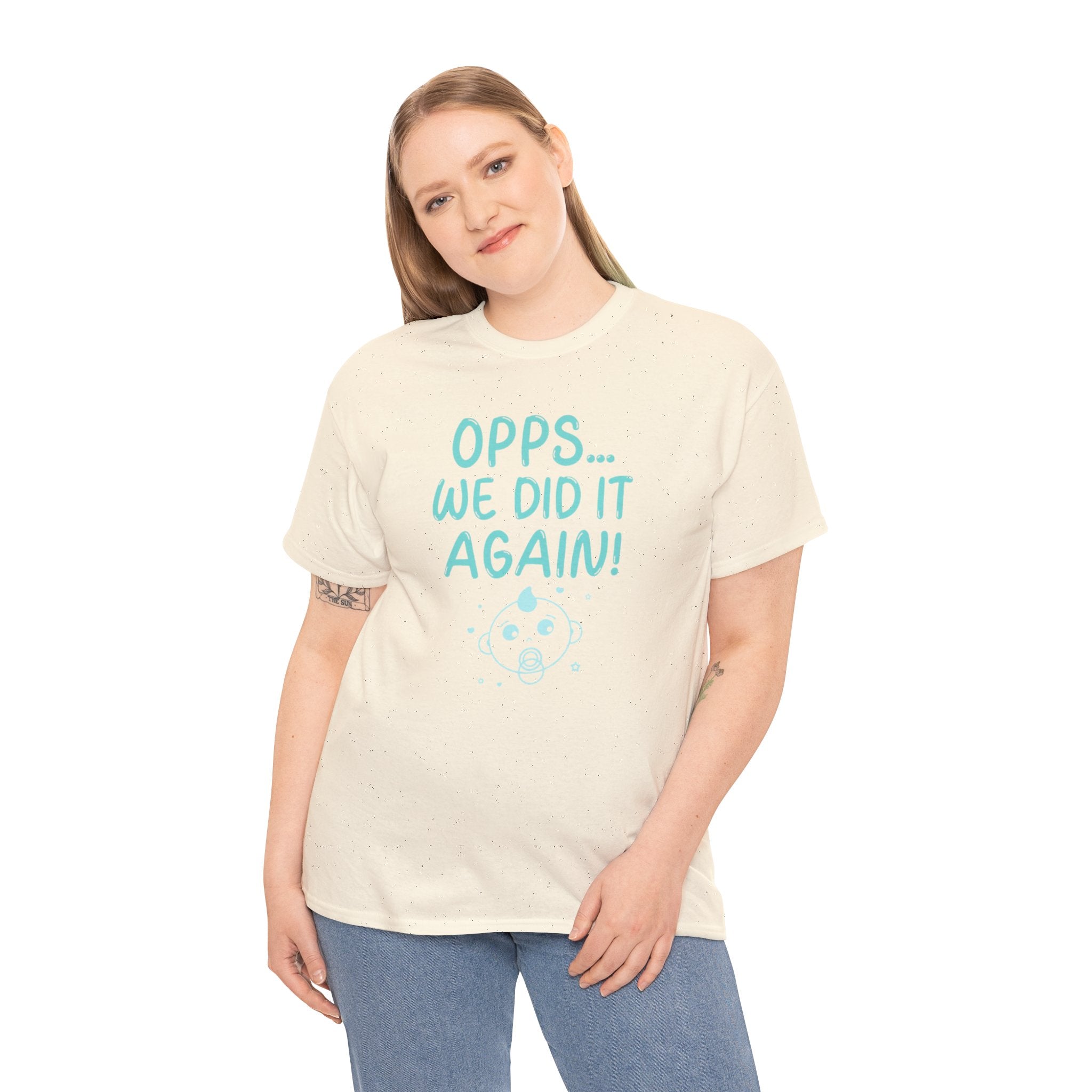 T-Shirt – “Opps… We Did It Again!” Cute Teal Graphic Tee