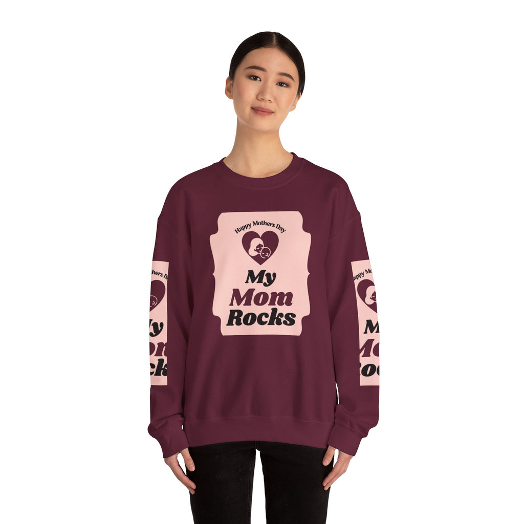 Mother's Day Sweatshirt – 'My Mom Rocks' Cozy Crewneck