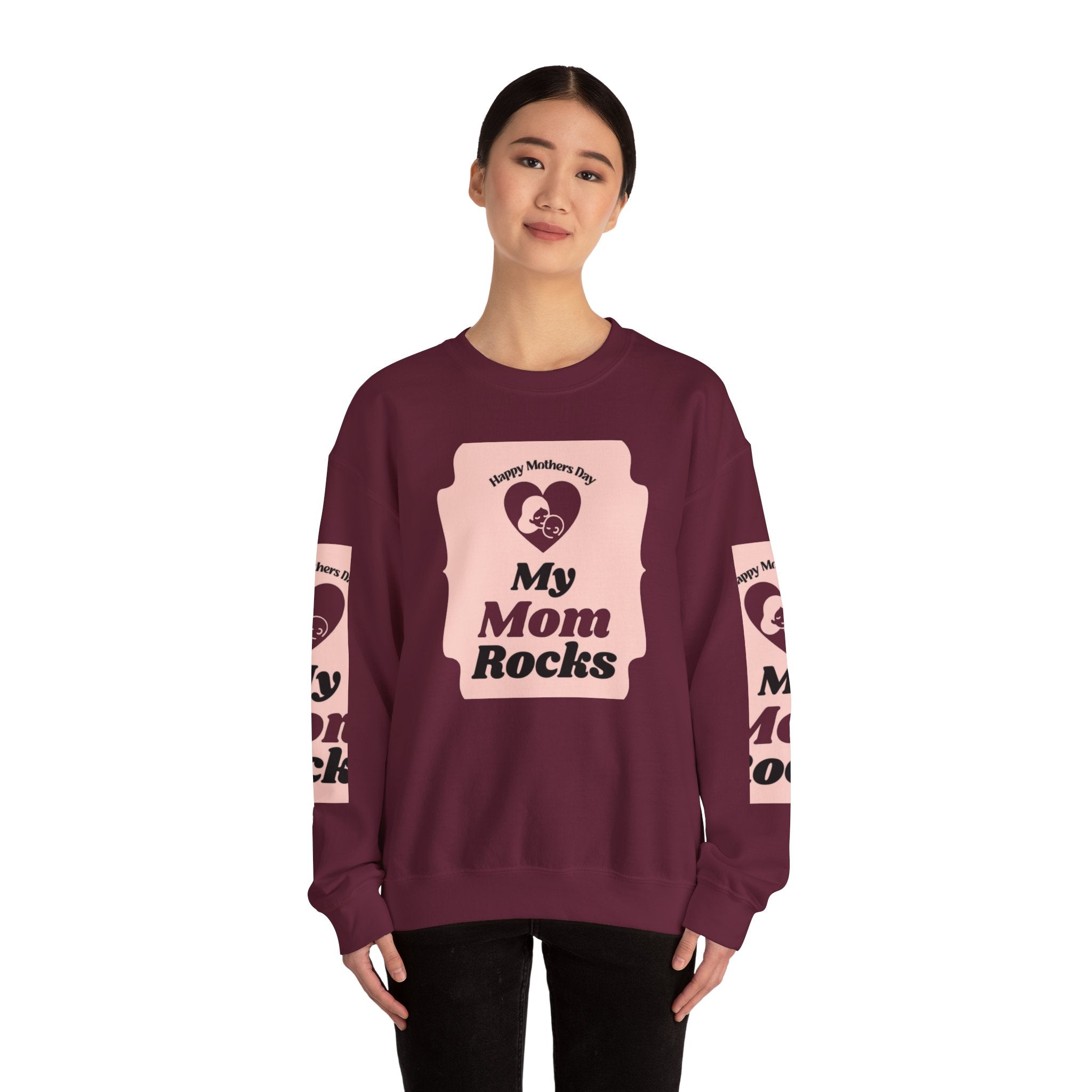Mother's Day Sweatshirt – 'My Mom Rocks' Cozy Crewneck