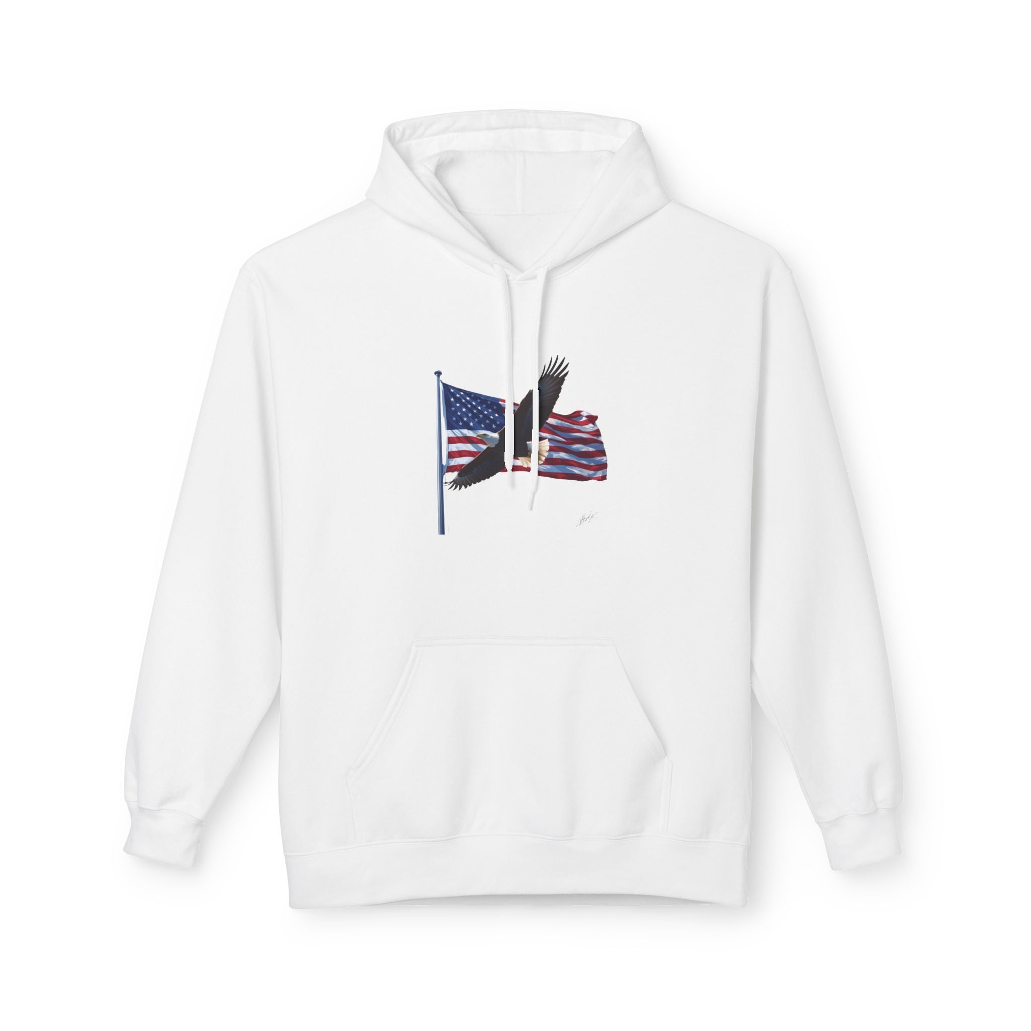 American Flag & Eagle Hoodie — Patriotic USA Bald Eagle Pullover