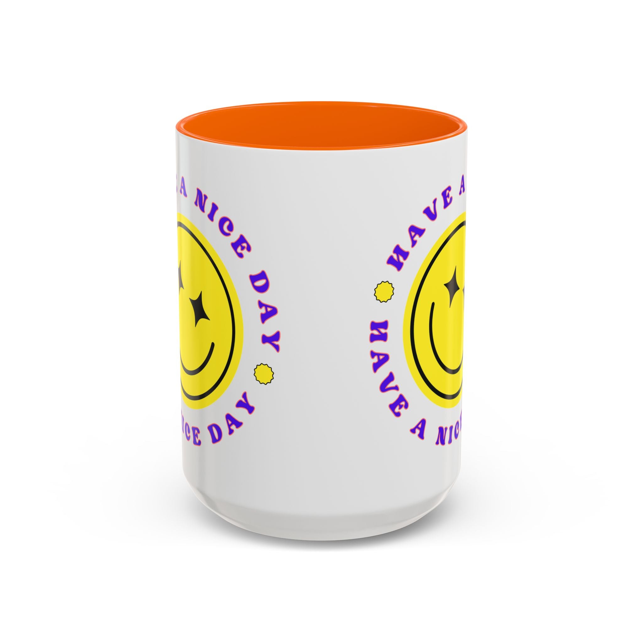 Have a Nice Day Smile Face Coffee Mug — Retro Yellow Smiley Accent Mug (11/15oz)
