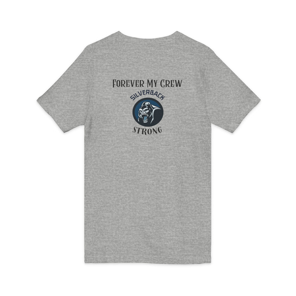 Silverback Strong V-Neck Tee — "Forever My Crew" Gorilla Tribute Shirt