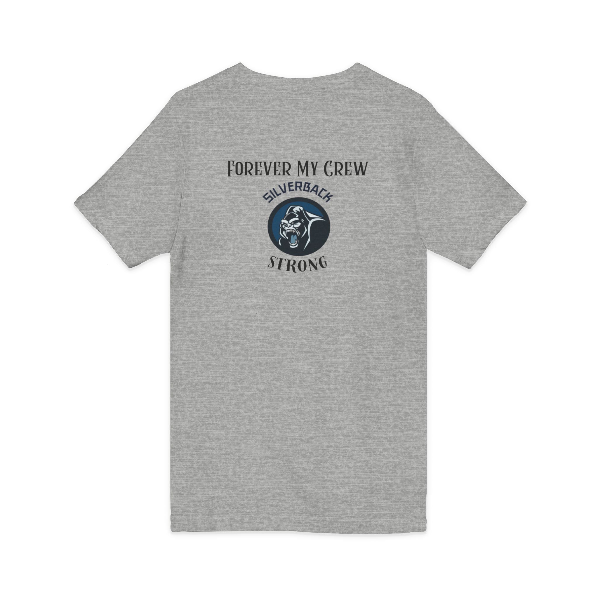 Silverback Strong V-Neck Tee — "Forever My Crew" Gorilla Tribute Shirt