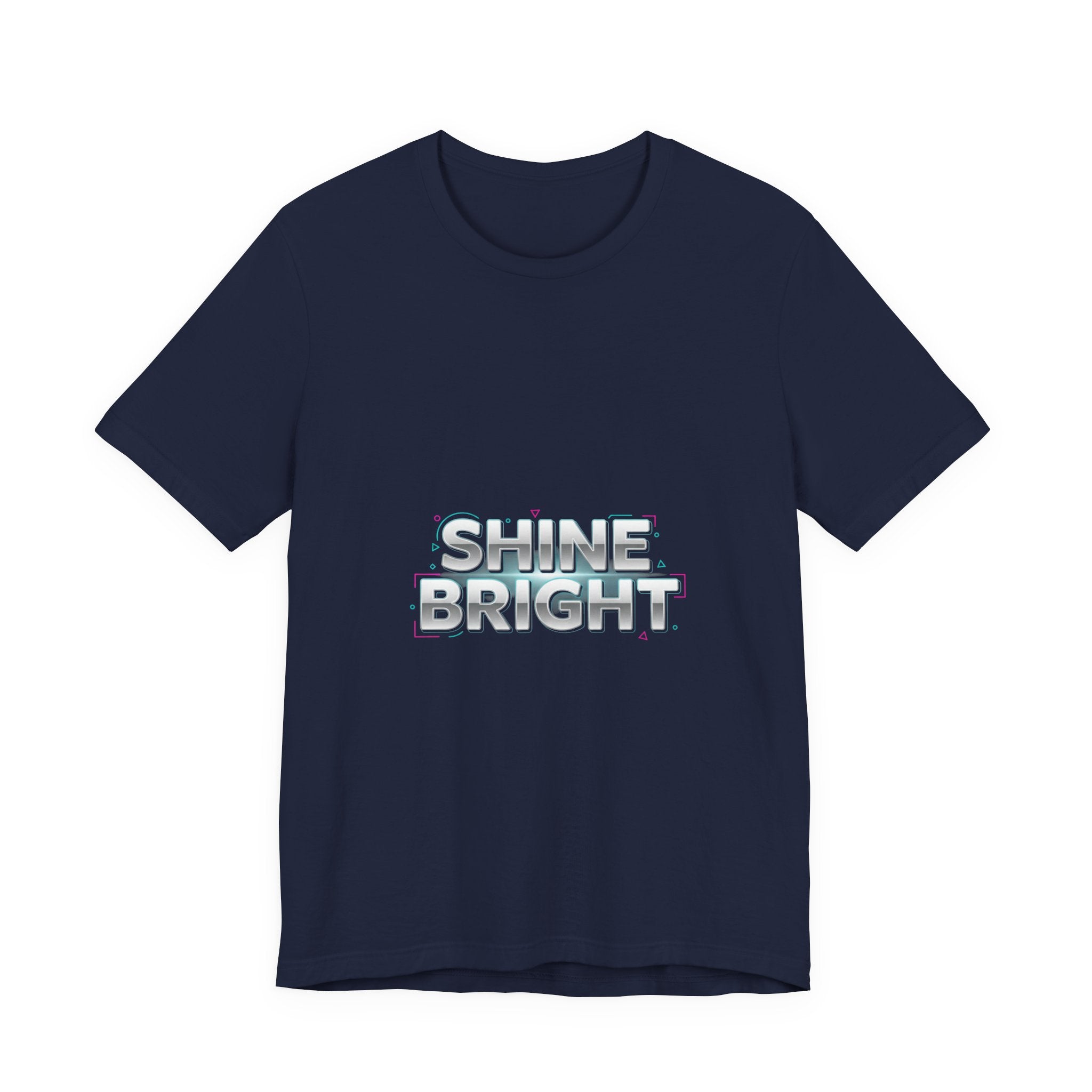 Copy of Shine Bright chrome text Tee | metallic wordmark, Y2K bevel font