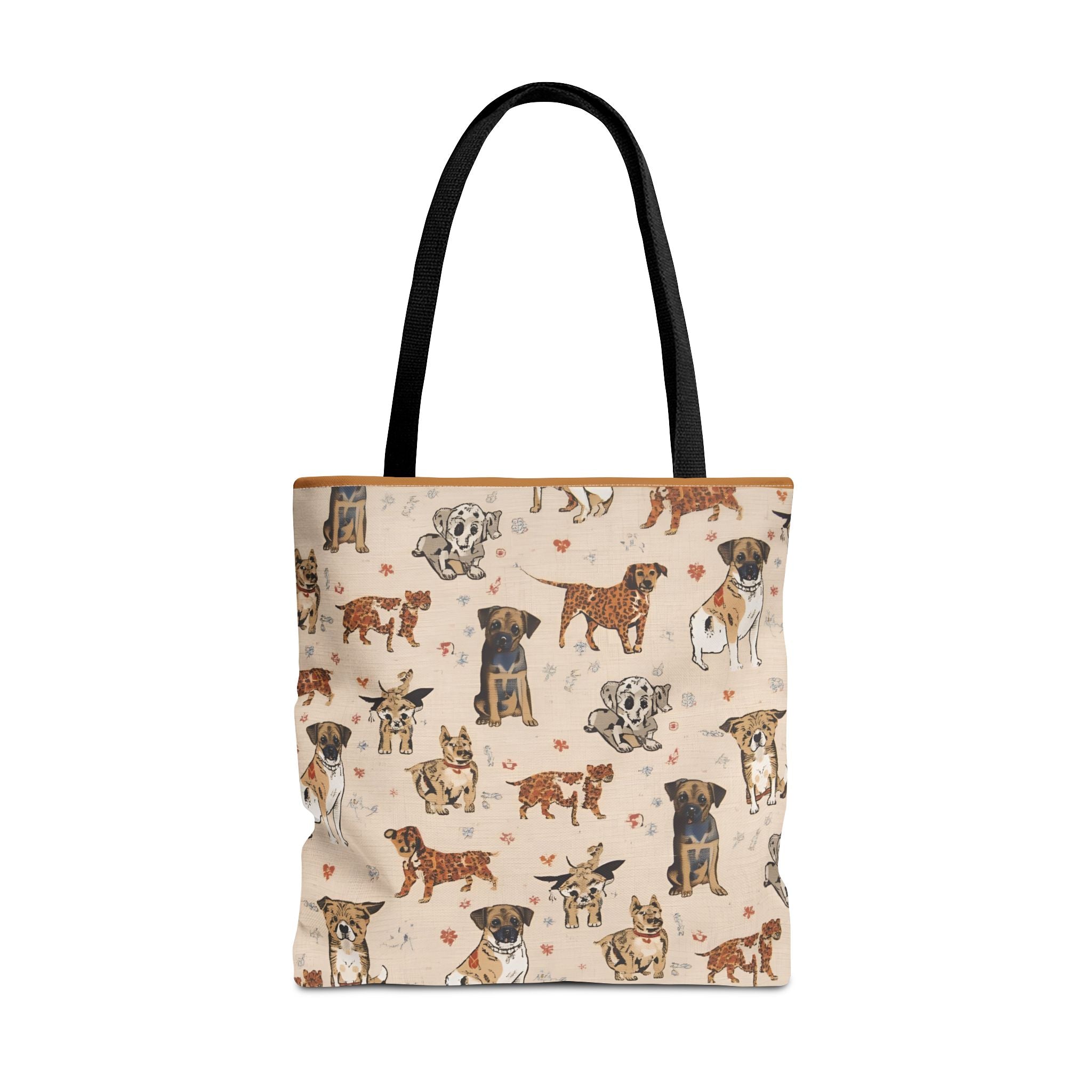 Dog Pattern Tote Bag — Cute Watercolor Puppies All-Over Print