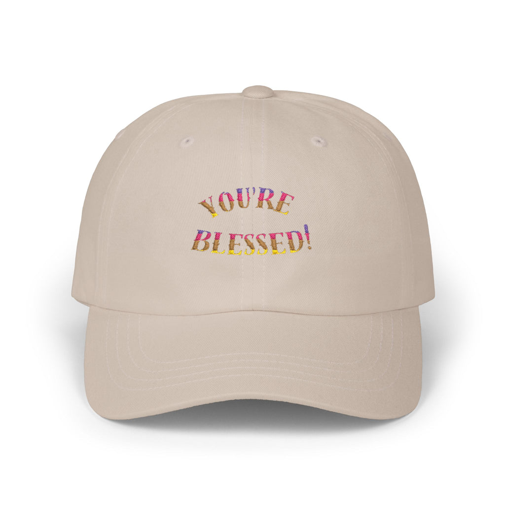 Dad Cap — "You're Blessed!" Embroidered Floral Script Baseball Hat