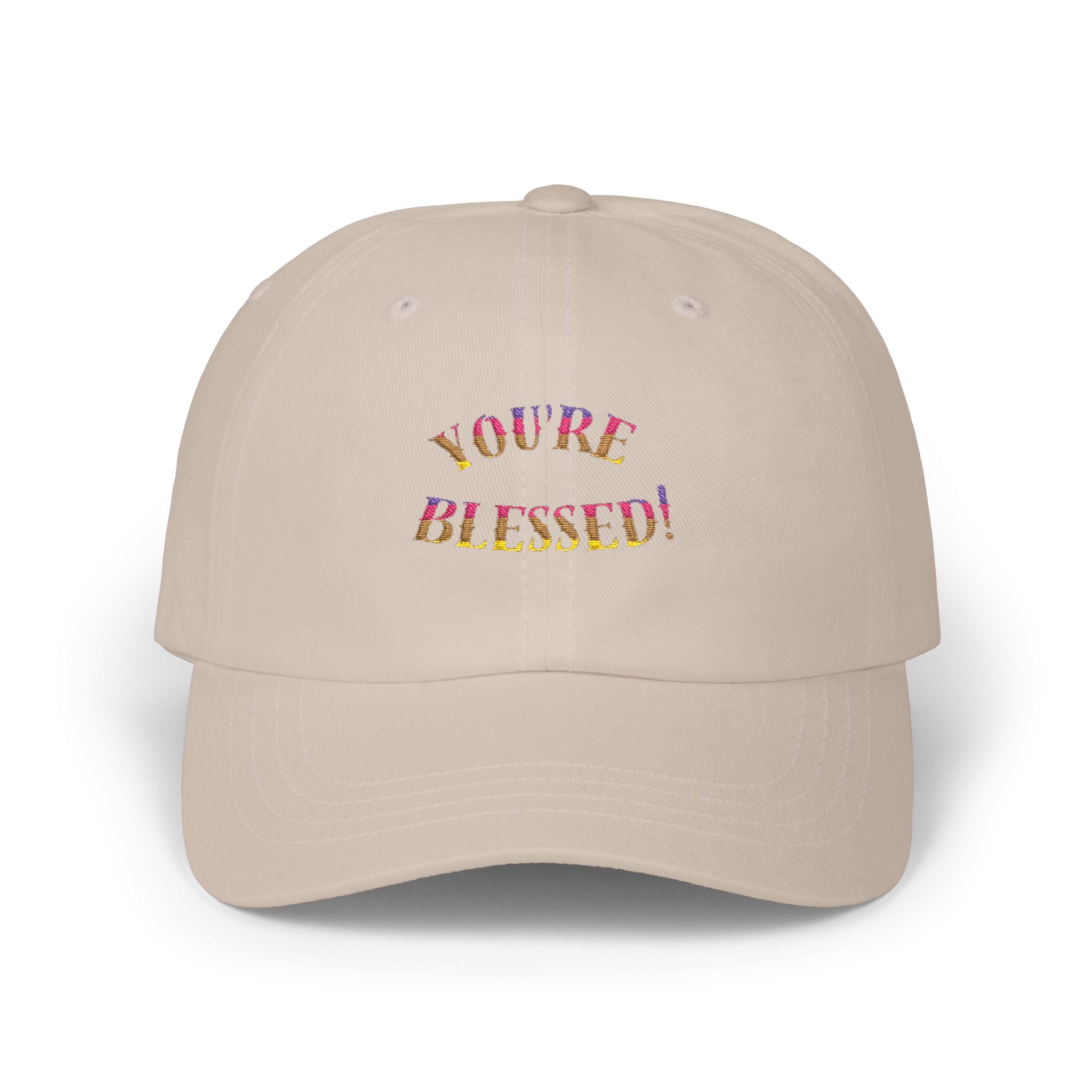 Dad Cap — "You're Blessed!" Embroidered Floral Script Baseball Hat