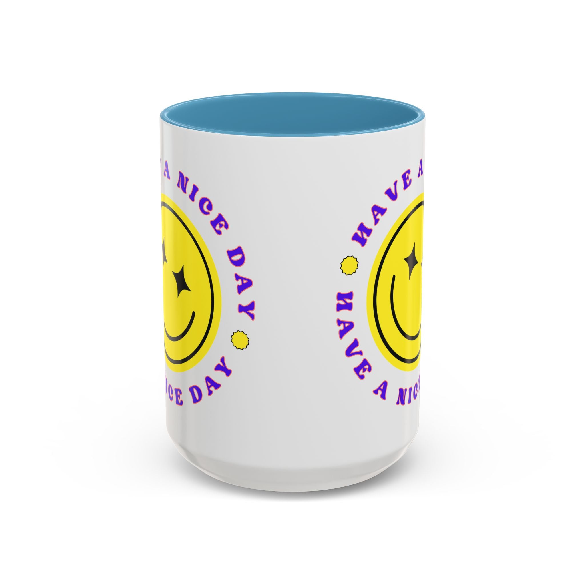 Have a Nice Day Smile Face Coffee Mug — Retro Yellow Smiley Accent Mug (11/15oz)