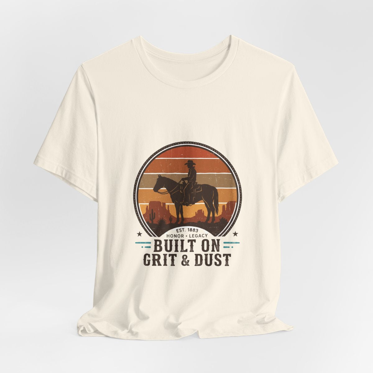Built on Grit & Dust Cowboy T-Shirt | Western Americana Vintage Rodeo