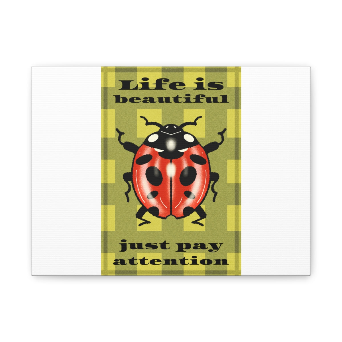 Life Is Beautiful Ladybug Canvas Wall Art